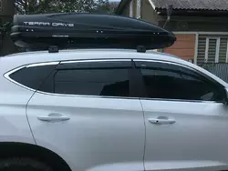 Вітровики з хром смужкою (6 шт, Niken) для Hyundai Tucson TL 2016-2021рр Вітровики з хром смужкою (6 шт, Niken) для Hyundai Tucson TL 2016-2021рр