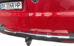 Накладки на задній бампер з загином (Carmos V1, сталь) для Volkswagen T5 Multivan 2003-2010 рр Накладки на задній бампер з загином (Carmos V1, сталь) для Volkswagen T5 Multivan 2003-2010 рр