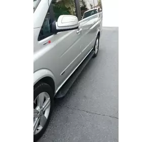 Бокові пороги X5-тип Black (2 шт, алюм) Коротка/Середня бази для Mercedes Viano 2004-2015 рр Бокові пороги X5-тип Black (2 шт, алюм) Коротка/Середня бази для Mercedes Viano 2004-2015 рр