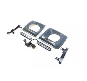 Накладки на фари з LED (5 діодів, комплект) для Mercedes G сlass W463 1990-2018рр Накладки на фари з LED (5 діодів, комплект) для Mercedes G сlass W463 1990-2018рр