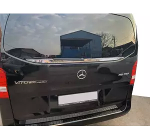 Кромка заднього скла (мале скло) (нерж) OmsaLine - Італійська нержавійка для Mercedes Vito / V-class W447 2014-2024 рр Кромка заднього скла (мале скло) (нерж) OmsaLine - Італійська нержавійка для Mercedes Vito / V-class W447 2014-2024 рр