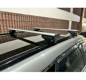 Перемички на вбудовані рейлінги під ключ Wizard V2 (2 шт) 115см, сірі для Seat Leon 2013-2020 рр