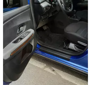 Накладки на дверні пороги EuroCap (4 шт, ABS) для Dacia Sandero 2021-2024 рр