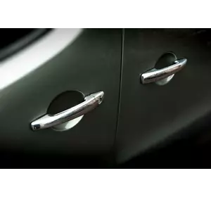 Накладки на ручки (4 шт, нерж) Carmos - Турецька сталь для Peugeot Expert 2007-2017 рр Накладки на ручки (4 шт, нерж) Carmos - Турецька сталь для Peugeot Expert 2007-2017 рр