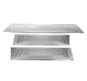 Накладки на внутрішні пороги OmsaLine (3 шт, нерж) для Mercedes Vito / V-class W447 2014-2024 рр Накладки на внутрішні пороги OmsaLine (3 шт, нерж) для Mercedes Vito / V-class W447 2014-2024 рр