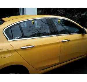 Верхня окантовка вікон (нерж) для Fiat Tipo Cross Верхня окантовка вікон (нерж) для Fiat Tipo Cross