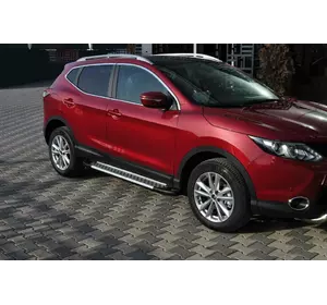 Бокові пороги X5-тип (2 шт., алюм.) для Nissan Qashqai 2014-2021рр Бокові пороги X5-тип (2 шт., алюм.) для Nissan Qashqai 2014-2021рр