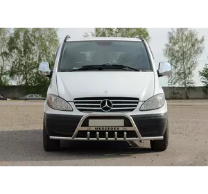 Кенгурятник WT004-Plus з вусами (нерж.) для Mercedes Vito W639 2004-2015рр Кенгурятник WT004-Plus з вусами (нерж.) для Mercedes Vito W639 2004-2015рр