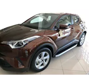 Бокові пороги Fullmond (2 шт., алюм) для Toyota C-HR 2016–2023 рр Бокові пороги Fullmond (2 шт., алюм) для Toyota C-HR 2016–2023 рр