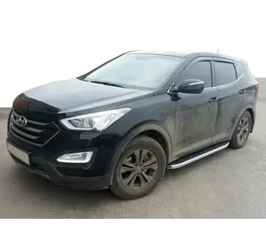 Бокові пороги Fullmond (2 шт., алюм.) для Hyundai Santa Fe 3 2012-2018рр Бокові пороги Fullmond (2 шт., алюм.) для Hyundai Santa Fe 3 2012-2018рр