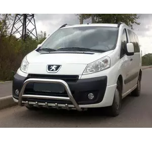Кенгурятник WT003/4 (нерж.) без напису, 60 мм для Fiat Scudo 2007-2015 рр Кенгурятник WT003/4 (нерж.) без напису, 60 мм для Fiat Scudo 2007-2015 рр