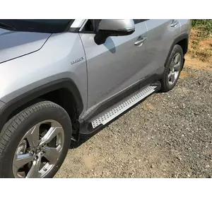 Бокові пороги Allmond Grey (2 шт., алюміній) для Toyota Rav 4 2019-2024 Бокові пороги Allmond Grey (2 шт., алюміній) для Toyota Rav 4 2019-2024