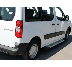Бокові пороги Allmond Grey (2 шт., алюм.) для Citroen Berlingo 2008-2018 рр Бокові пороги Allmond Grey (2 шт., алюм.) для Citroen Berlingo 2008-2018 рр