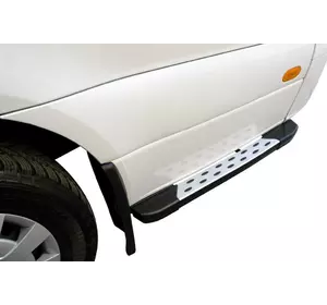 Бокові пороги DOT-Line за колесом (2 шт., Алюм.) 85см для Mercedes Sprinter W907/W910 2018-2024 рр Бокові пороги DOT-Line за колесом (2 шт., Алюм.) 85см для Mercedes Sprinter W907/W910 2018-2024 рр