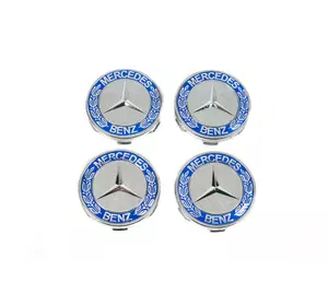 Ковпачки на диски 71/75 мм без кільця (4 шт, сині V2) для Тюнінг Mercedes Ковпачки на диски 71/75 мм без кільця (4 шт, сині V2) для Тюнінг Mercedes