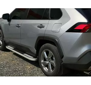 Бокові пороги Tayga V2 (2 шт., алюміній) для Toyota Rav 4 2019-2024 Бокові пороги Tayga V2 (2 шт., алюміній) для Toyota Rav 4 2019-2024