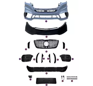 Передній бампер з решіткою V2 (AMG) для Mercedes Sprinter W907/W910 2018-2024 рр Передній бампер з решіткою V2 (AMG) для Mercedes Sprinter W907/W910 2018-2024 рр