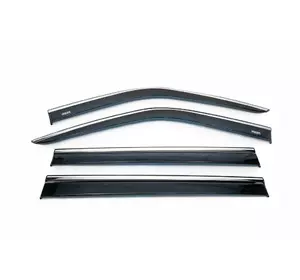 Вітровики з хромом (4 шт, Niken) для Fiat Doblo II 2010-2022 рр Вітровики з хромом (4 шт, Niken) для Fiat Doblo II 2010-2022 рр