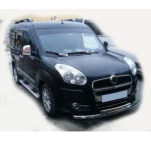 Передній захист ST014 (нерж.) 60/42 мм для Fiat Doblo II 2010-2022 рр Передній захист ST014 (нерж.) 60/42 мм для Fiat Doblo II 2010-2022 рр