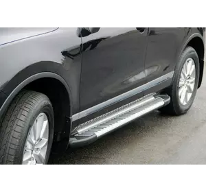 Бокові пороги Line (2 шт., алюміній) для Volkswagen Touareg 2002-2010 рр Бокові пороги Line (2 шт., алюміній) для Volkswagen Touareg 2002-2010 рр