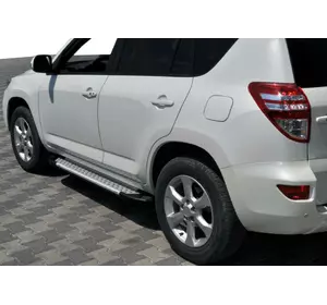 Бокові пороги Allmond Grey (2 шт., алюм) для Toyota Rav 4 2006-2013 років Бокові пороги Allmond Grey (2 шт., алюм) для Toyota Rav 4 2006-2013 років