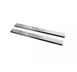 Накладки на пороги VIP-style (2 шт, сталь) для Mercedes Viano 2004-2015 рр Накладки на пороги VIP-style (2 шт, сталь) для Mercedes Viano 2004-2015 рр