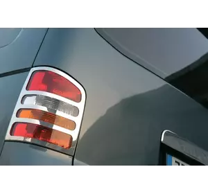 Накладки на задні фонарі (2 шт., нерж) 1 двері, Carmos - Турецька сталь для Volkswagen T5 Multivan 2003-2010 рр Накладки на задні фонарі (2 шт., нерж) 1 двері, Carmos - Турецька сталь для Volkswagen T5 Multivan 2003-2010 рр