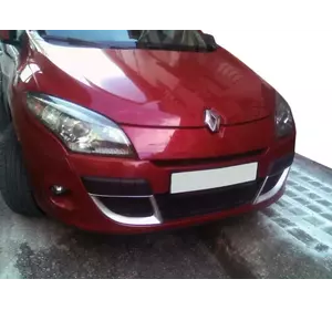Накладки в бампер (2008-2012, 2 шт, під фарбування) для Renault Megane III рр Накладки в бампер (2008-2012, 2 шт, під фарбування) для Renault Megane III рр