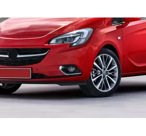 Накладки на противотуманки (2 шт, нерж) Carmos - Турецька сталь для Opel Corsa E 2015-2024 рр