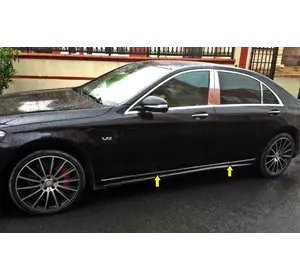 Накладки на молдинг V1 (6 шт, нерж) для Mercedes S-сlass W222 Накладки на молдинг V1 (6 шт, нерж) для Mercedes S-сlass W222