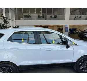 Окантовка скла (6 шт, нерж) для Ford Ecosport