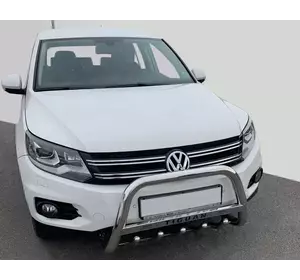 Кенгурятник WT003 (нерж) 60 мм, з написом для Volkswagen Tiguan 2007-2016 рр Кенгурятник WT003 (нерж) 60 мм, з написом для Volkswagen Tiguan 2007-2016 рр