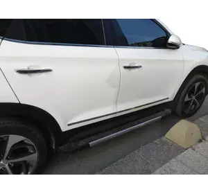 Молдинг дверний (вузький, 4 шт, нерж) Carmos - Турецька сталь для Hyundai Tucson TL 2016-2021рр Молдинг дверний (вузький, 4 шт, нерж) Carmos - Турецька сталь для Hyundai Tucson TL 2016-2021рр