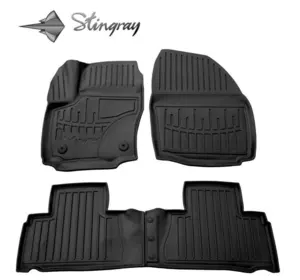 Килимки Stingray 3D (2011-2014, 4 шт, поліуретан, кліпса FC2) для Ford Galaxy рр