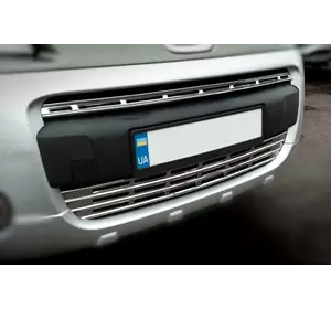 Накладки на решітку радіатора (2 част., Нерж.) OmsaLine - Італійська нержавійка для Citroen Berlingo 2008-2018 рр Накладки на решітку радіатора (2 част., Нерж.) OmsaLine - Італійська нержавійка для Citroen Berlingo 2008-2018 рр