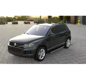 Бокові пороги Duru (2 шт., алюміній) для Volkswagen Touareg 2010-2018 рр Бокові пороги Duru (2 шт., алюміній) для Volkswagen Touareg 2010-2018 рр