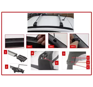 Поперечени у штатні рейлінги під ключ Wingbar V3 (2 шт) Сірі для Fiat 500X Поперечени у штатні рейлінги під ключ Wingbar V3 (2 шт) Сірі для Fiat 500X