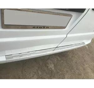 Накладка на задній бампер без загину (Carmos, нерж) для Mercedes Vito W639 2004-2015рр Накладка на задній бампер без загину (Carmos, нерж) для Mercedes Vito W639 2004-2015рр