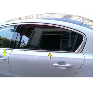Нижня окантовка вікон (Sedan, нерж) для Peugeot 508 2010-2018 рр