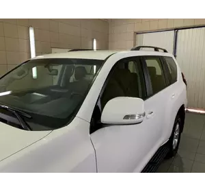 Рейлінги турецька дизайн (Чорні, 2 шт) металеві ніжки для Toyota Land Cruiser Prado 150 Рейлінги турецька дизайн (Чорні, 2 шт) металеві ніжки для Toyota Land Cruiser Prado 150