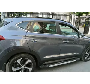 Молдинг дверний (широкий, 4 шт, нерж) для Hyundai Tucson TL 2016-2021рр Молдинг дверний (широкий, 4 шт, нерж) для Hyundai Tucson TL 2016-2021рр