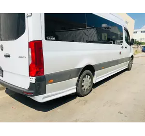 Комплект порогів (під фарбування) L3 - Long (під тюнінг бампер) для Mercedes Sprinter 2018-2024 рр