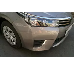 Накладки на противотуманки (2013-2016, нерж.) для Toyota Corolla рр Накладки на противотуманки (2013-2016, нерж.) для Toyota Corolla рр