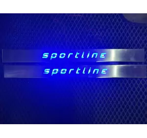 Накладки на дверні пороги LED короткі (2 шт, нерж.) для Mercedes E-сlass W124 1984-1997 рр Накладки на дверні пороги LED короткі (2 шт, нерж.) для Mercedes E-сlass W124 1984-1997 рр