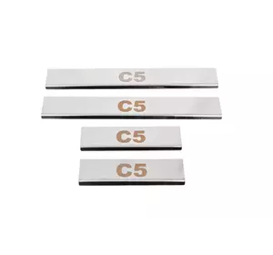 Накладки на пороги Carmos V1 (4 шт, нерж.) для Citroen C-5 2008-2017 років