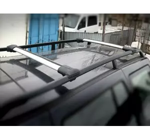 Перемички на звичайні рейлінги без ключа Can V1 (2 шт) до 138 см, Чорні для Dacia Sandero 2013-2020 рр