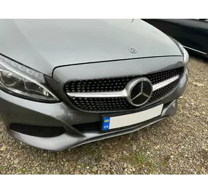 Передня решітка Diamond Silver 2014-2018, з камерою для Mercedes C-сlass W205 рр