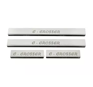 Накладки на пороги (4 шт, нерж) для Citroen C-Crosser