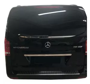 Планка над номером широка (нерж) Carmos - Турецька сталь для Mercedes Vito / V-class W447 2014-2024 рр Планка над номером широка (нерж) Carmos - Турецька сталь для Mercedes Vito / V-class W447 2014-2024 рр