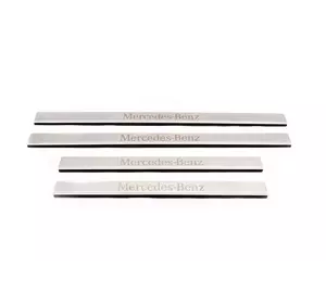 Накладки на дверні пороги Carmos (4 шт, нерж.) для Mercedes E-сlass W124 1984-1997 рр Накладки на дверні пороги Carmos (4 шт, нерж.) для Mercedes E-сlass W124 1984-1997 рр